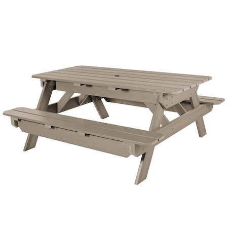 Highwood Usa Rectangle Hometown Picnic Table, Woodland Brown, 6 ft L, 30 in H Overall AD-TBL-HI02-WBR